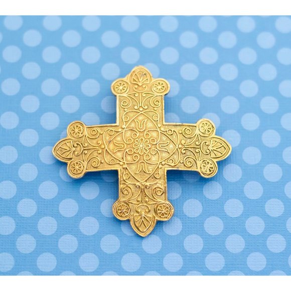 Vintage Mid Century Cross Brooch by accossocraft NYC - M3 - Picture 1 of 2